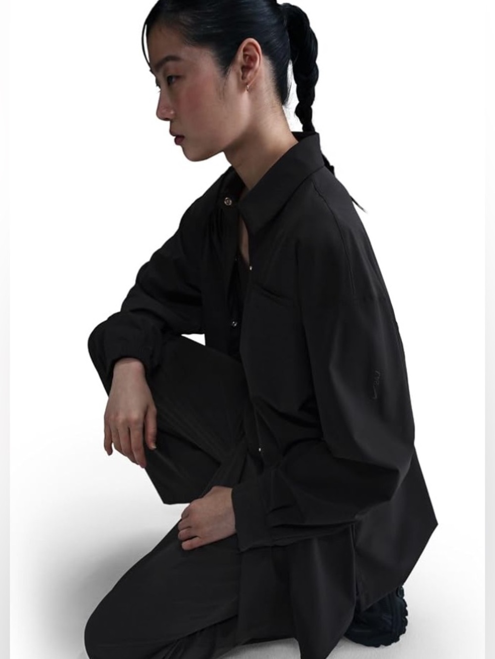 NWT Nike 24.7 Perfect Stretch Dri-FIT Oversized Snap Button Down Shirt Size L